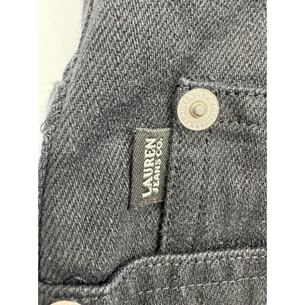 Lauren Ralph Lauren Jeans Womens 16W Black Good Straight Leg High Rise Cotton - Picture 4 of 14